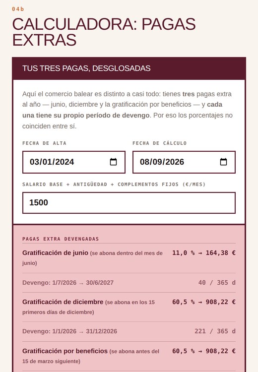 Calculadora de pagas extra generadas